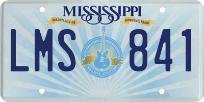 MS license plate LMS841