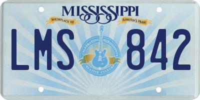 MS license plate LMS842