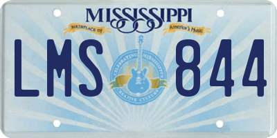 MS license plate LMS844
