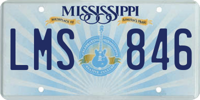 MS license plate LMS846