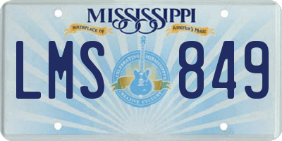 MS license plate LMS849