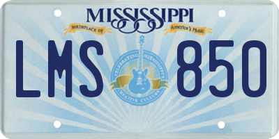 MS license plate LMS850