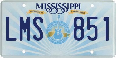 MS license plate LMS851