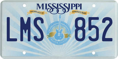 MS license plate LMS852