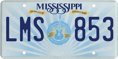 MS license plate LMS853