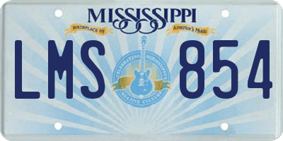 MS license plate LMS854