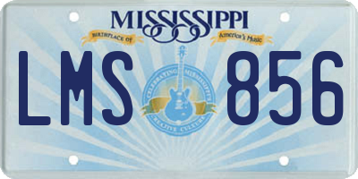 MS license plate LMS856