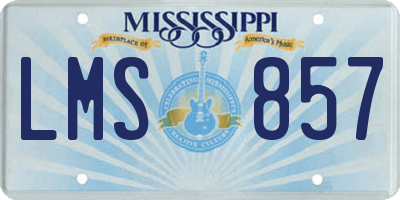 MS license plate LMS857