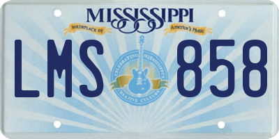 MS license plate LMS858