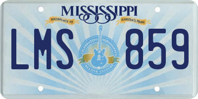 MS license plate LMS859