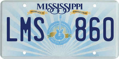 MS license plate LMS860