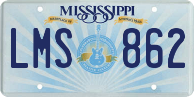 MS license plate LMS862