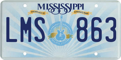 MS license plate LMS863