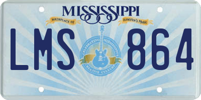 MS license plate LMS864
