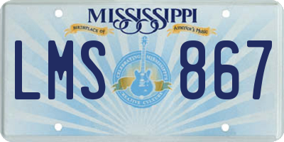 MS license plate LMS867