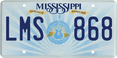 MS license plate LMS868