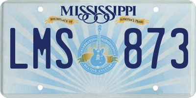 MS license plate LMS873