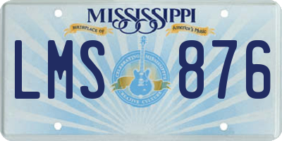MS license plate LMS876