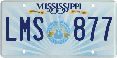 MS license plate LMS877