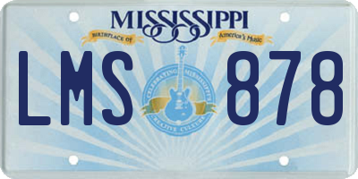 MS license plate LMS878