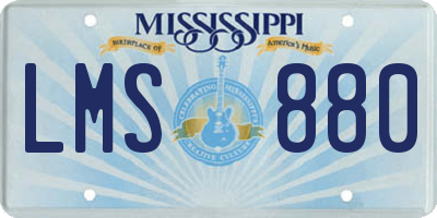 MS license plate LMS880