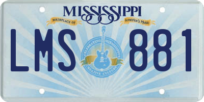 MS license plate LMS881