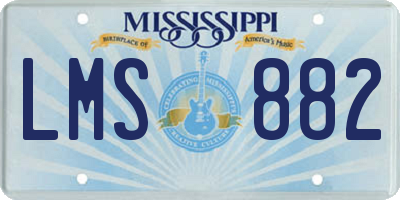 MS license plate LMS882