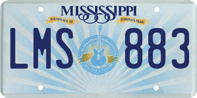 MS license plate LMS883