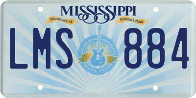 MS license plate LMS884