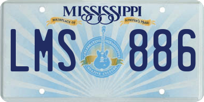 MS license plate LMS886