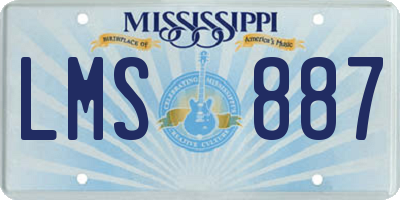 MS license plate LMS887