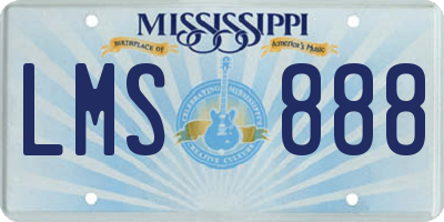 MS license plate LMS888