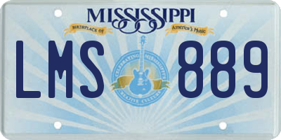 MS license plate LMS889
