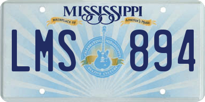 MS license plate LMS894