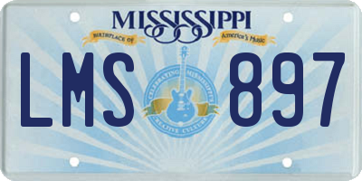 MS license plate LMS897