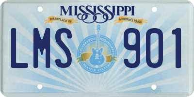 MS license plate LMS901