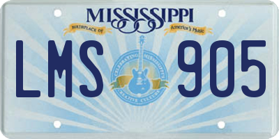 MS license plate LMS905