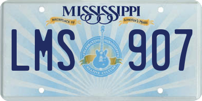 MS license plate LMS907