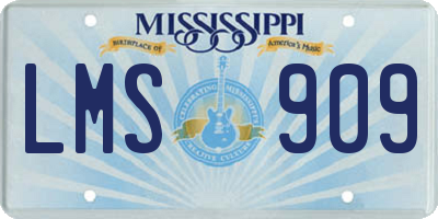 MS license plate LMS909