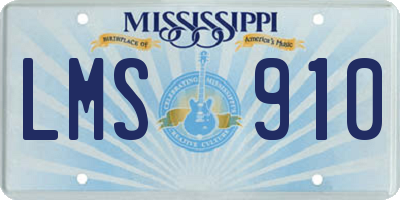 MS license plate LMS910
