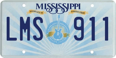 MS license plate LMS911