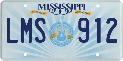 MS license plate LMS912