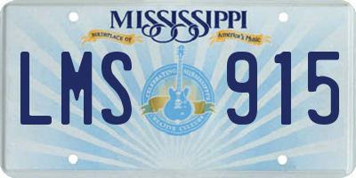 MS license plate LMS915