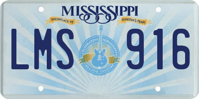 MS license plate LMS916
