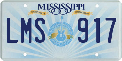 MS license plate LMS917