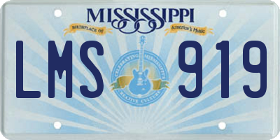 MS license plate LMS919