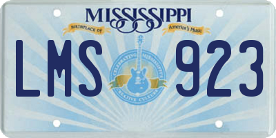 MS license plate LMS923