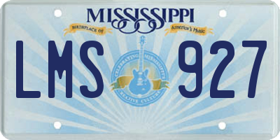 MS license plate LMS927