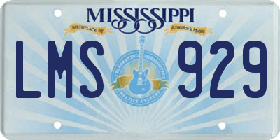 MS license plate LMS929