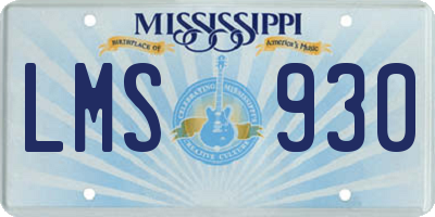 MS license plate LMS930